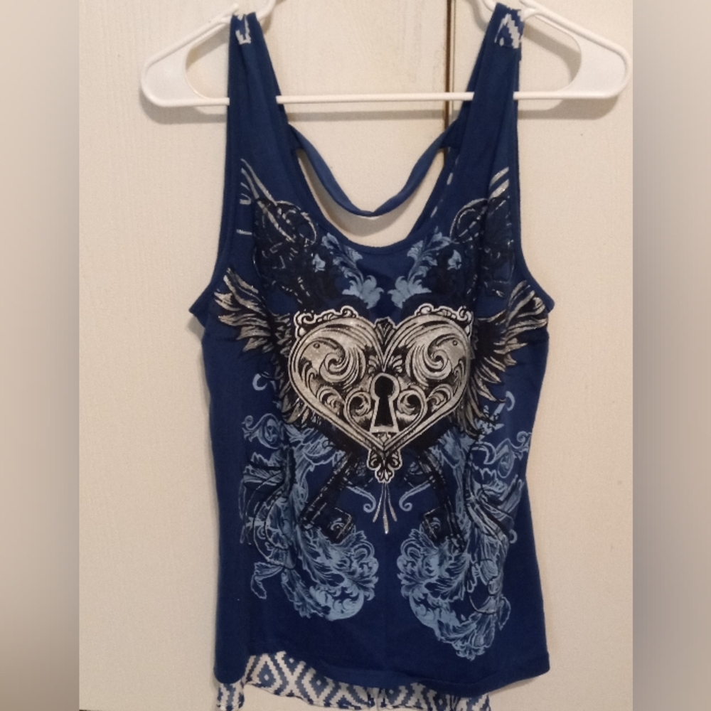 ✨Blue Graphic Tank Top